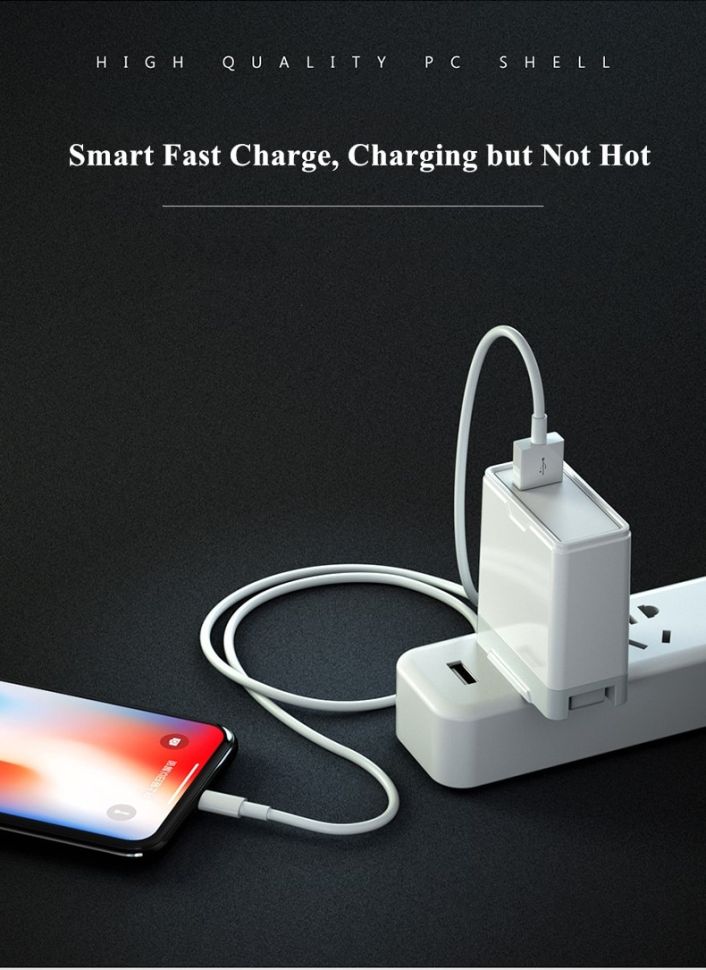 Кабель USB - Lightning Quick Charge White 150 см 