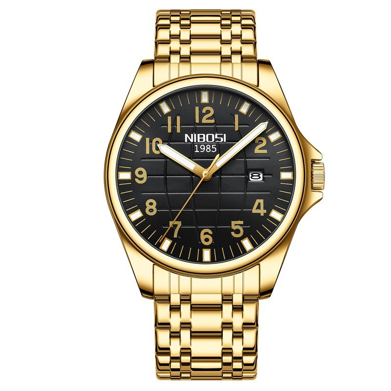 Чоловічий годинник NIBOSI gold+black