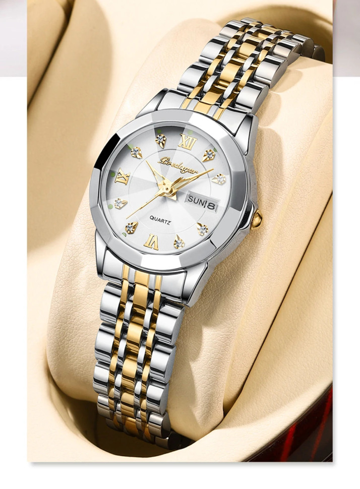 Жіночий годинник Poedagar gold + silver 