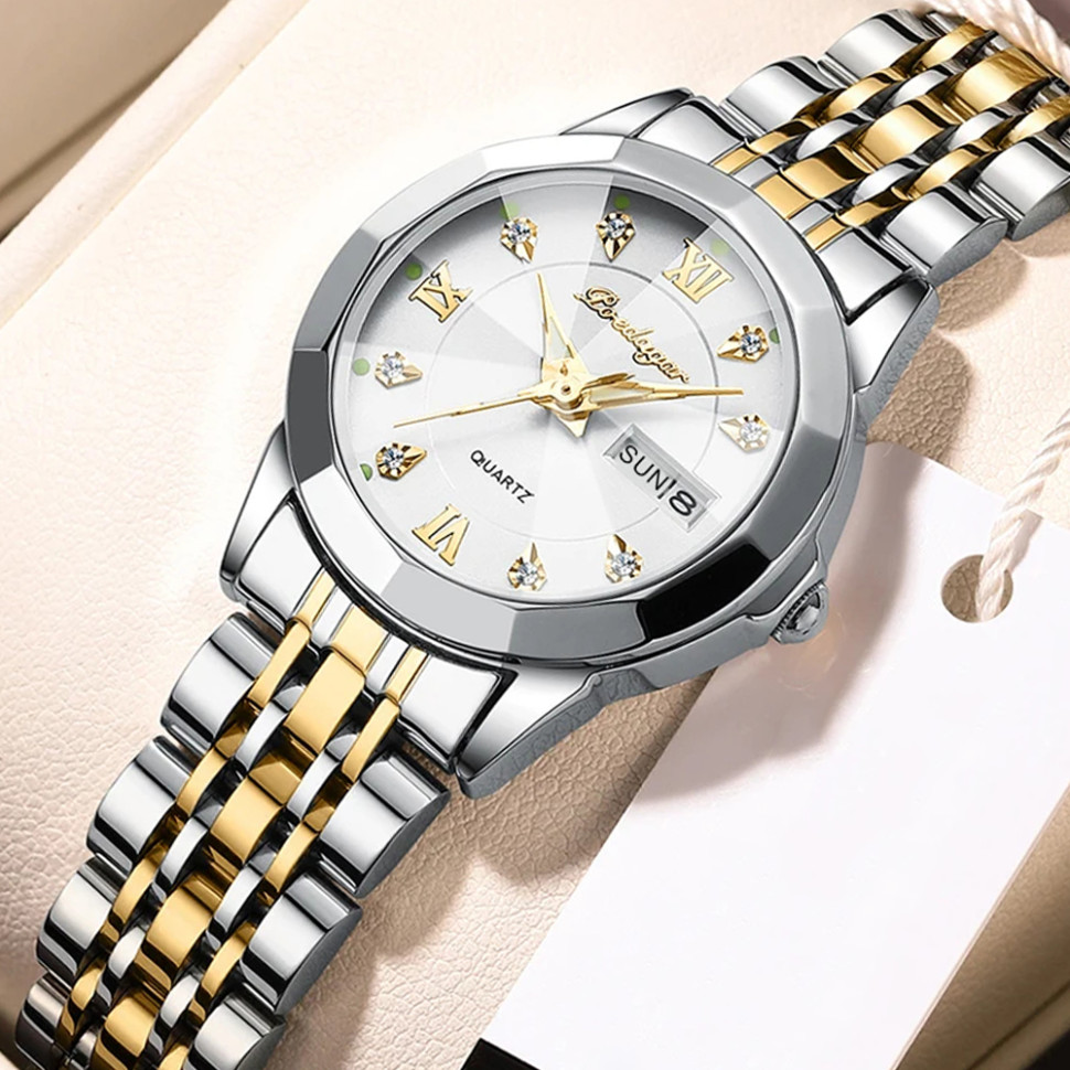 Жіночий годинник Poedagar gold + silver 