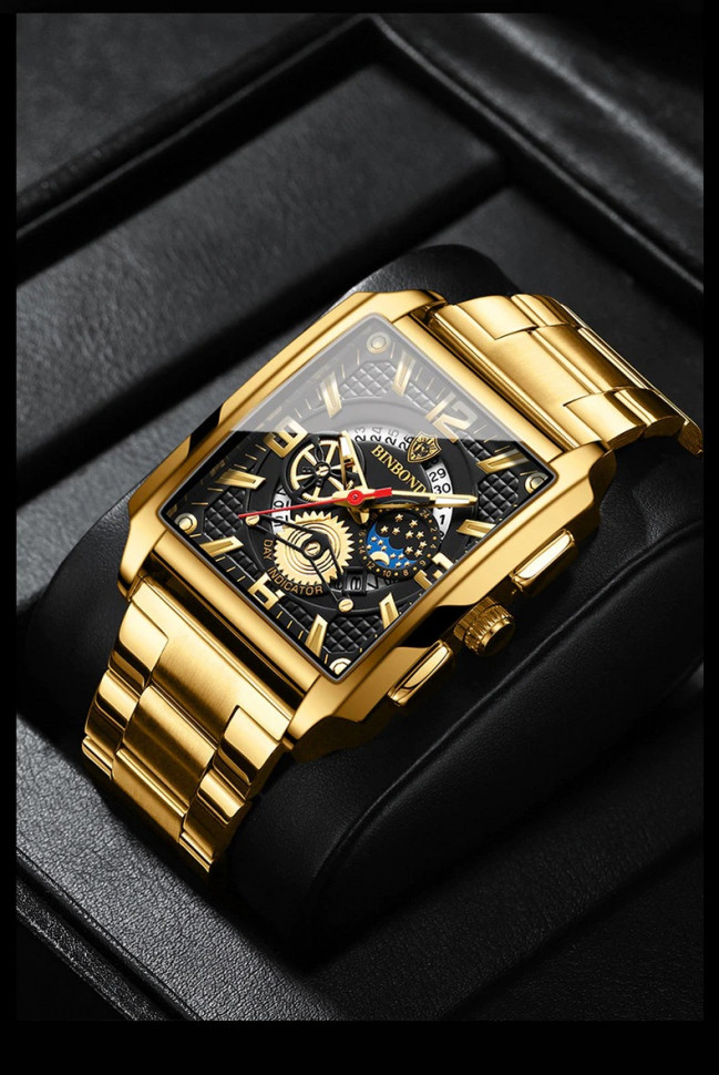Чоловічий годинник BINBOND gold 
