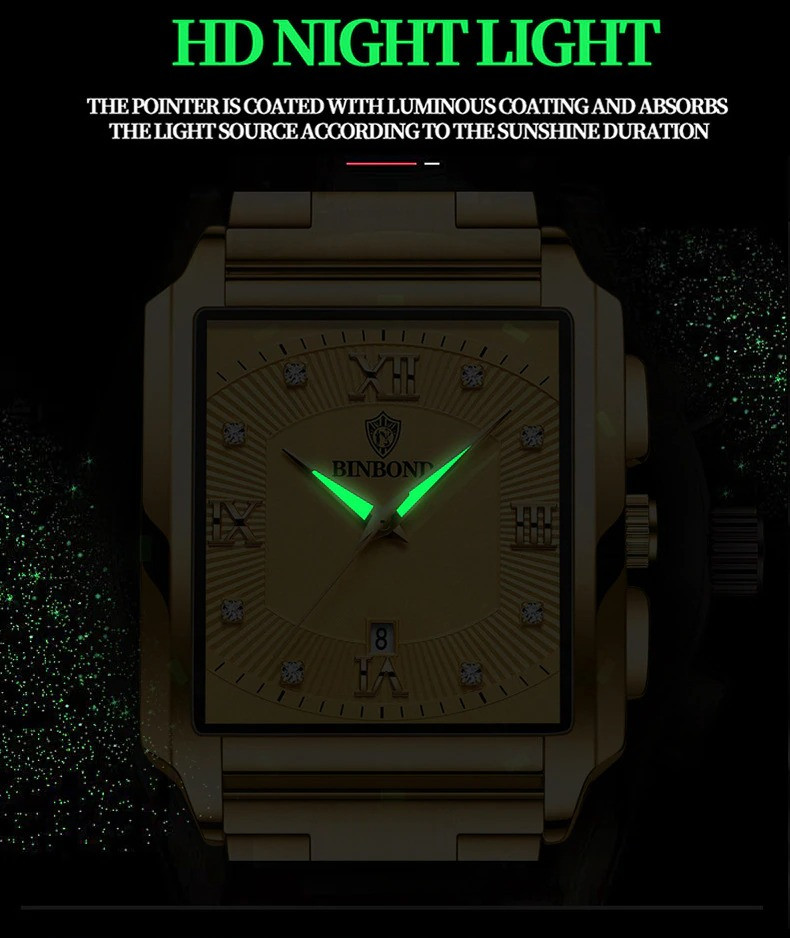 Чоловічий годинник BINBOND gold 