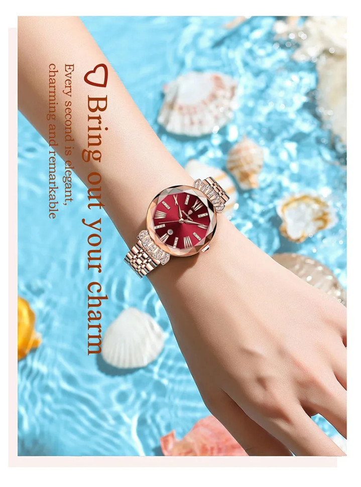 Жіночий годинник Poedagar gold+red