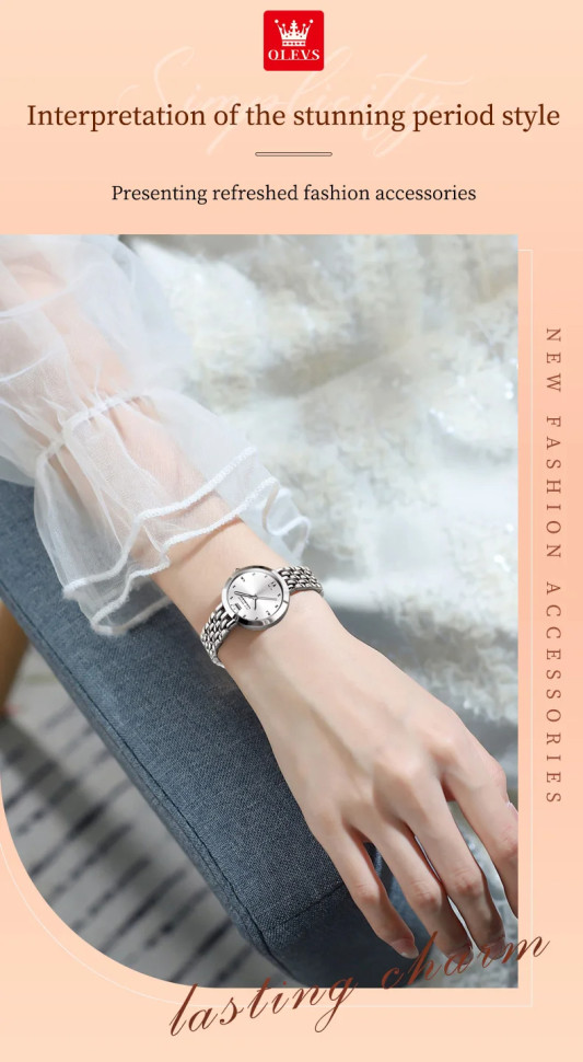 Жіночий годинник OLEVS silver