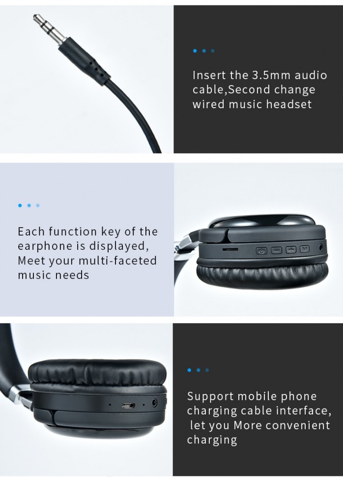 Навушники Bluetooth Air Music Bass 37 black