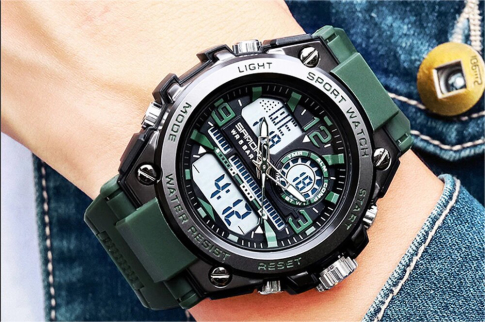 Чоловічий годинник SANDA Army green