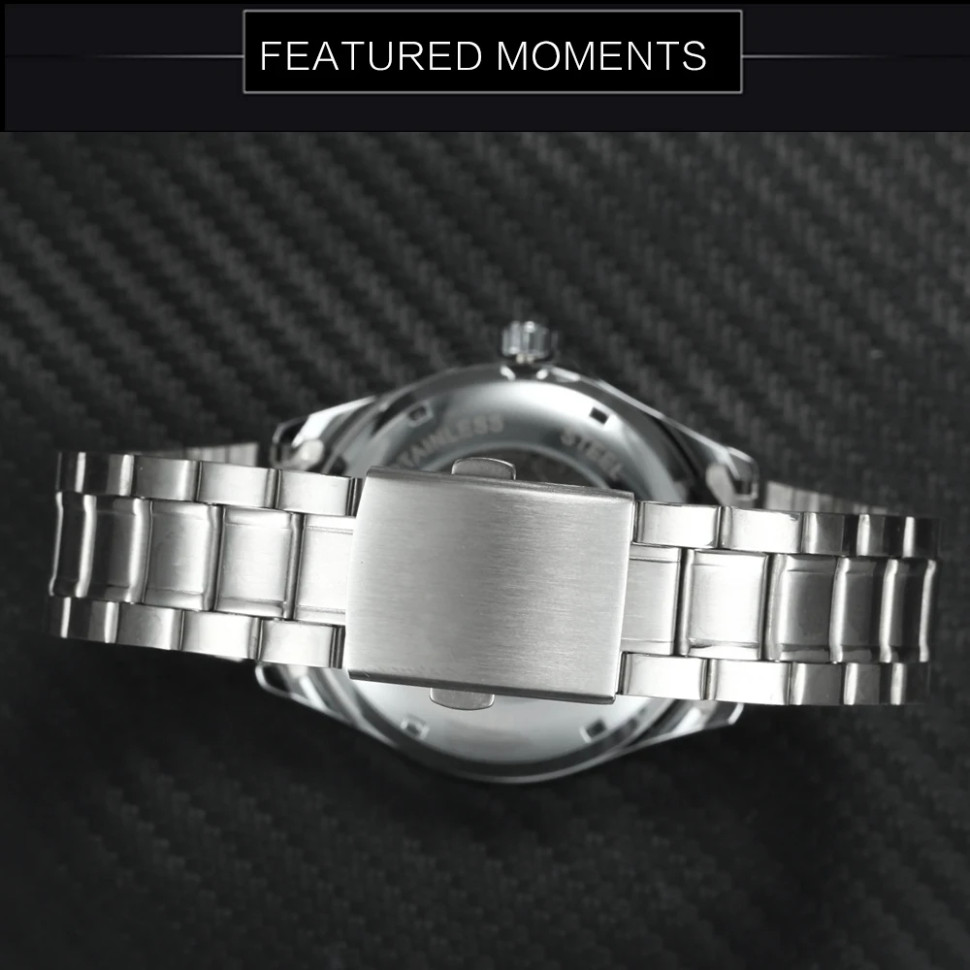 Чоловічий годинник механічний WINNER silver + steel