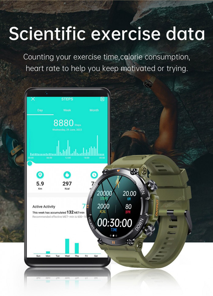 Смарт-годинник протиударний Smart Device 102 black 