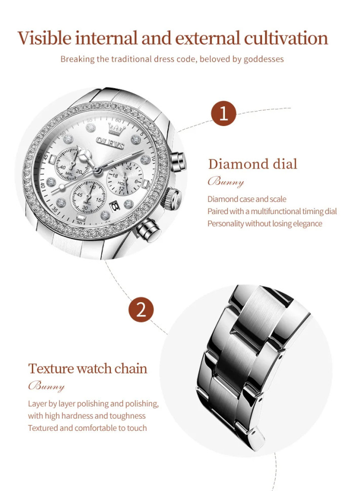 Жіночий годинник OLEVS silver 
