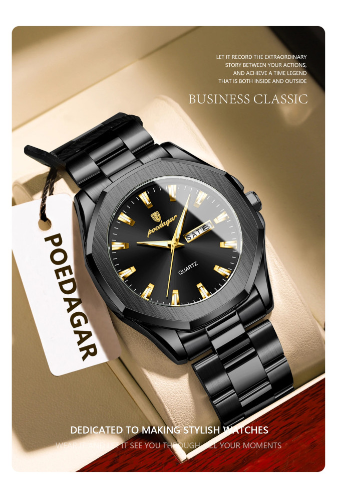 Чоловічий годинник Poedagar black