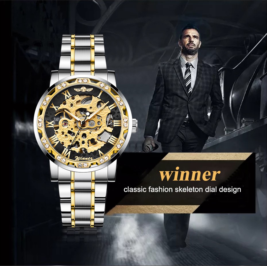 Чоловічий годинник механічний WINNER silver 