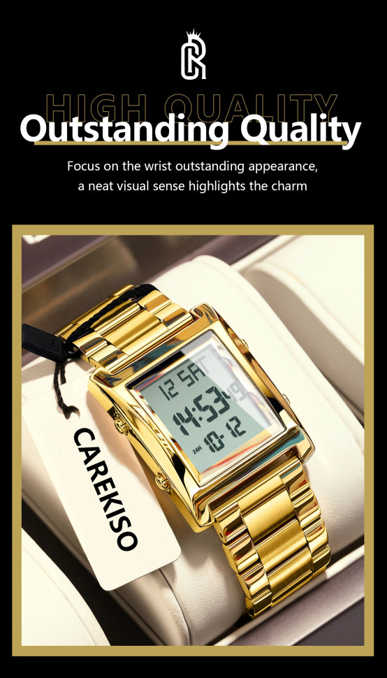 Чоловічий годинник CAREKISO gold