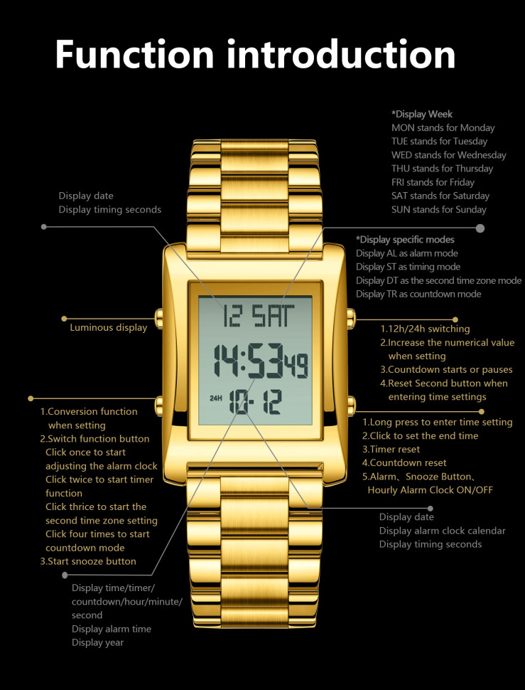 Чоловічий годинник CAREKISO gold