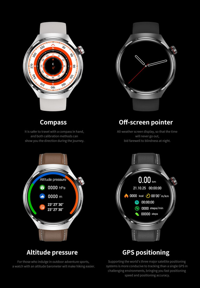 Смарт-годинник Smart Device 103 black steel, 2 ремінці