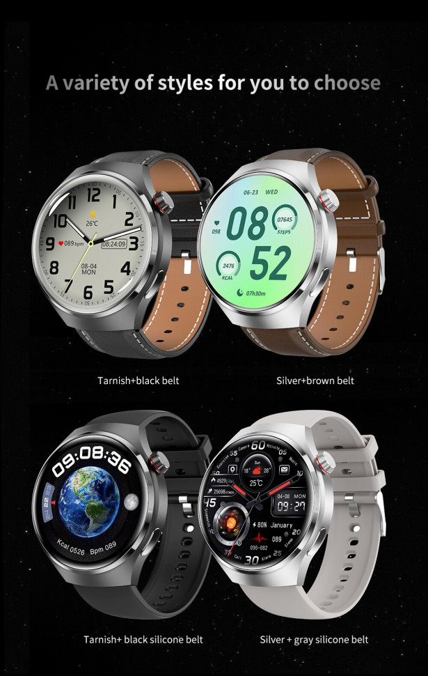 Смарт-годинник Smart Device 103 black steel, 2 ремінці