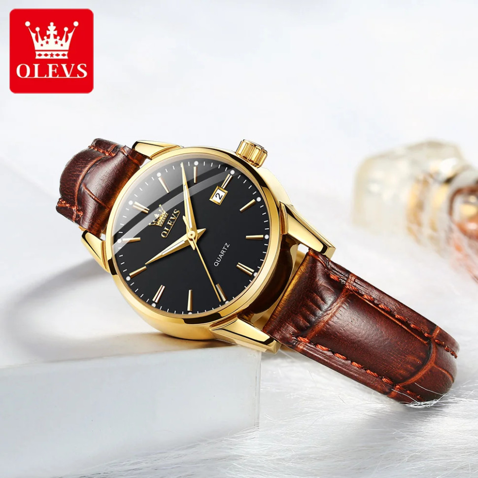Жіночий годинник OLEVS gold + black