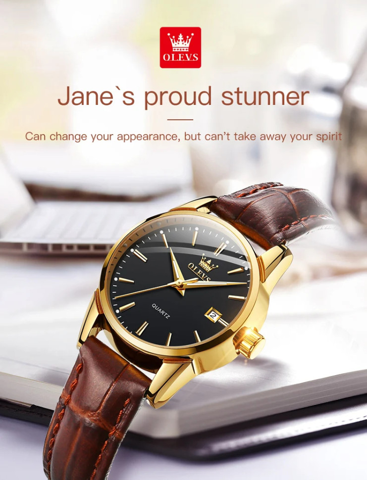 Жіночий годинник OLEVS gold + black