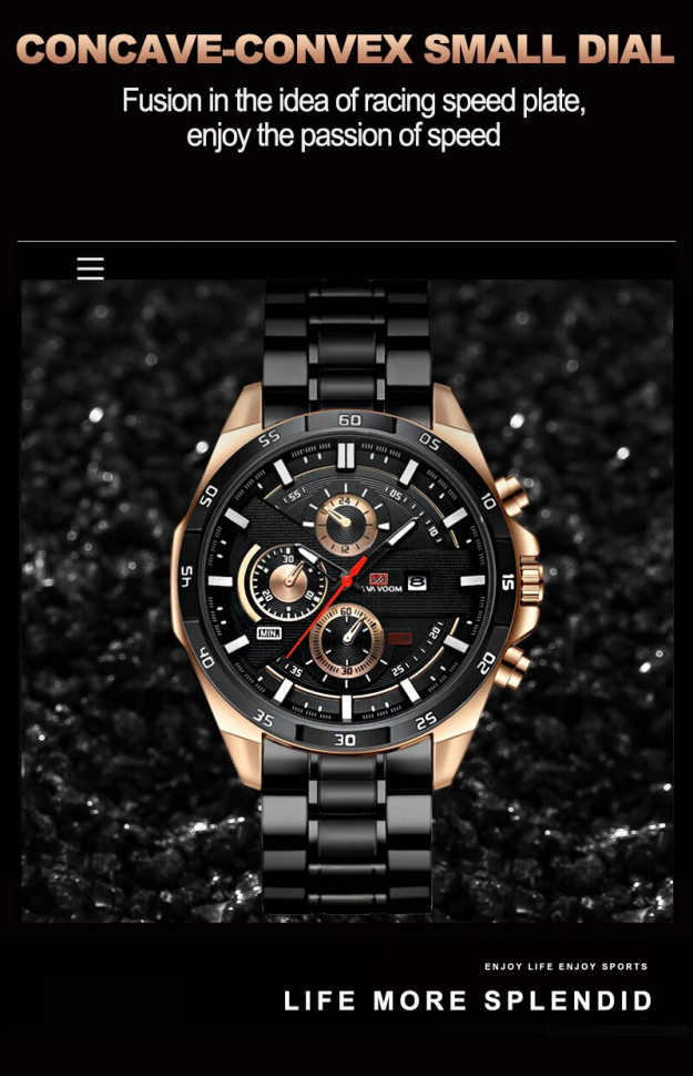 Чоловічий годинник VAVA VOOM gold+black 