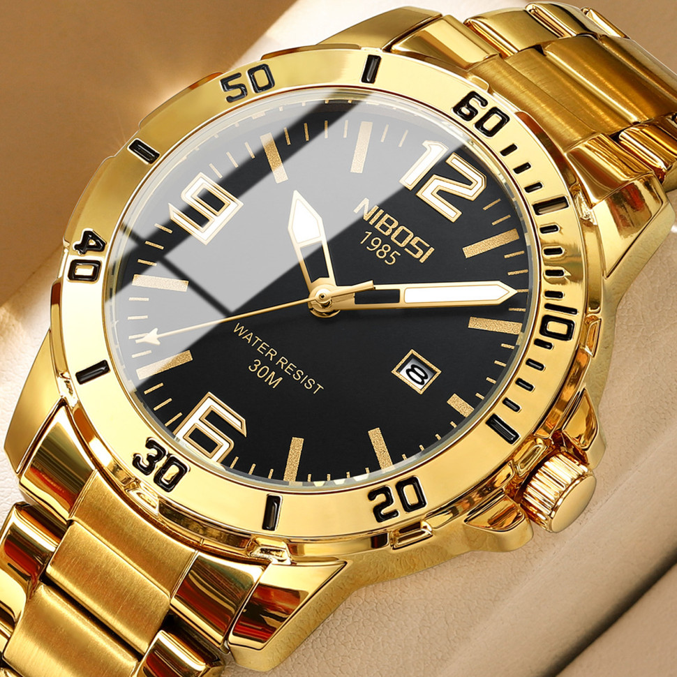 Чоловічий годинник NIBOSI gold