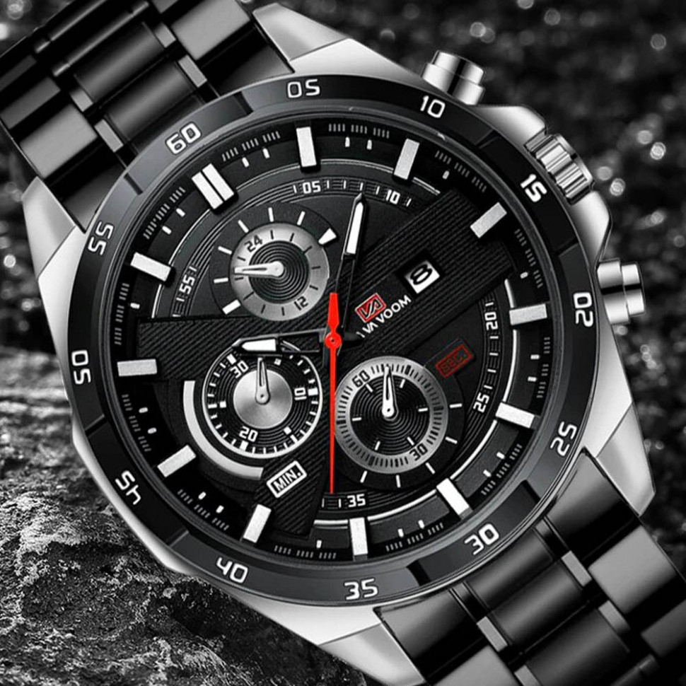 Чоловічий годинник VAVA VOOM silver+black