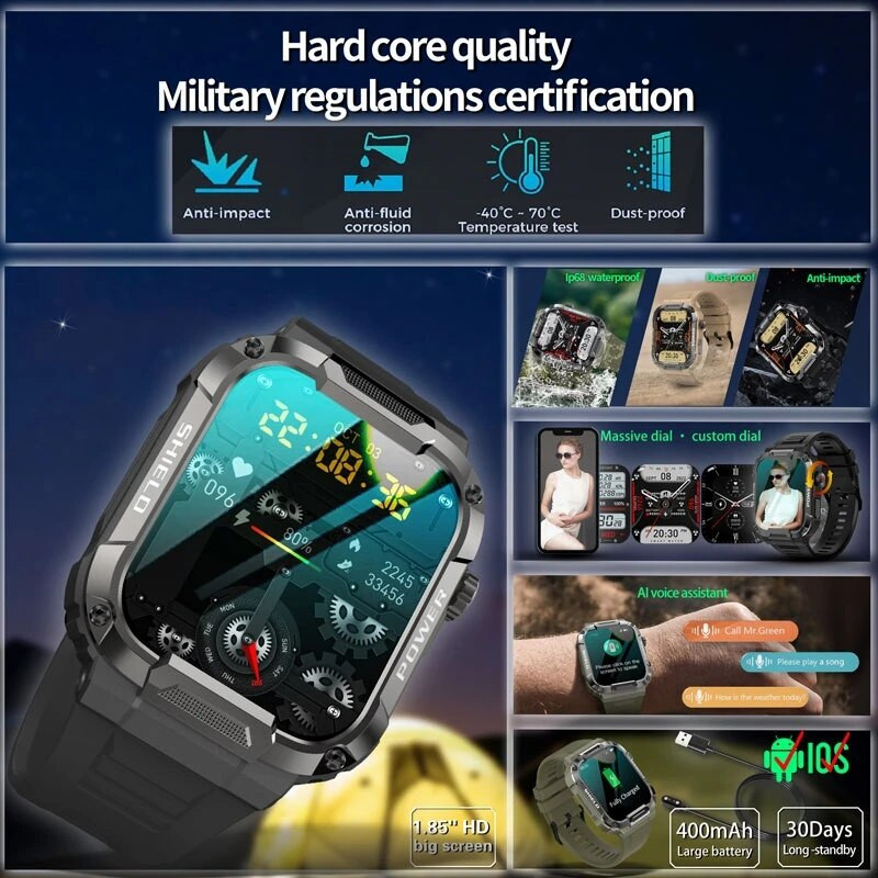 Смарт-годинник протиударний Smart Device 105 black