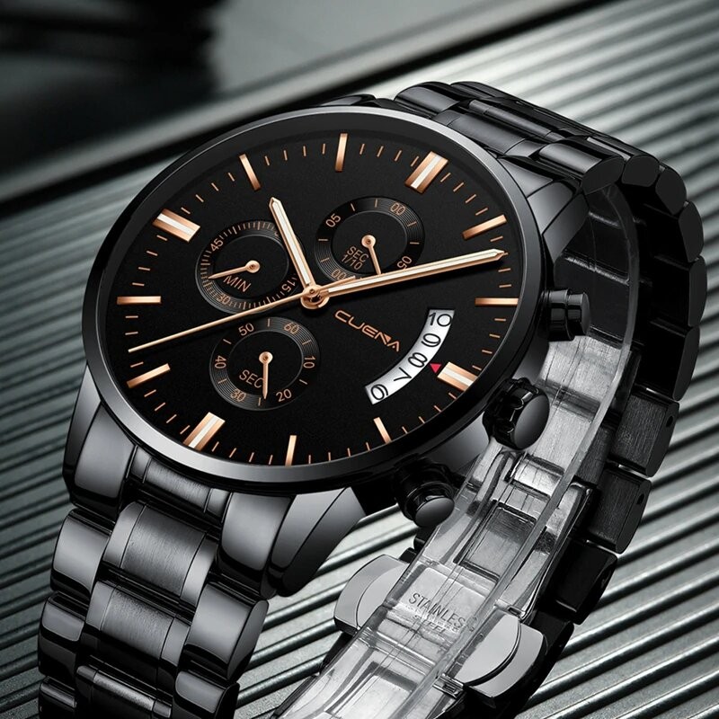 Чоловічий годинник CUENA black+gold