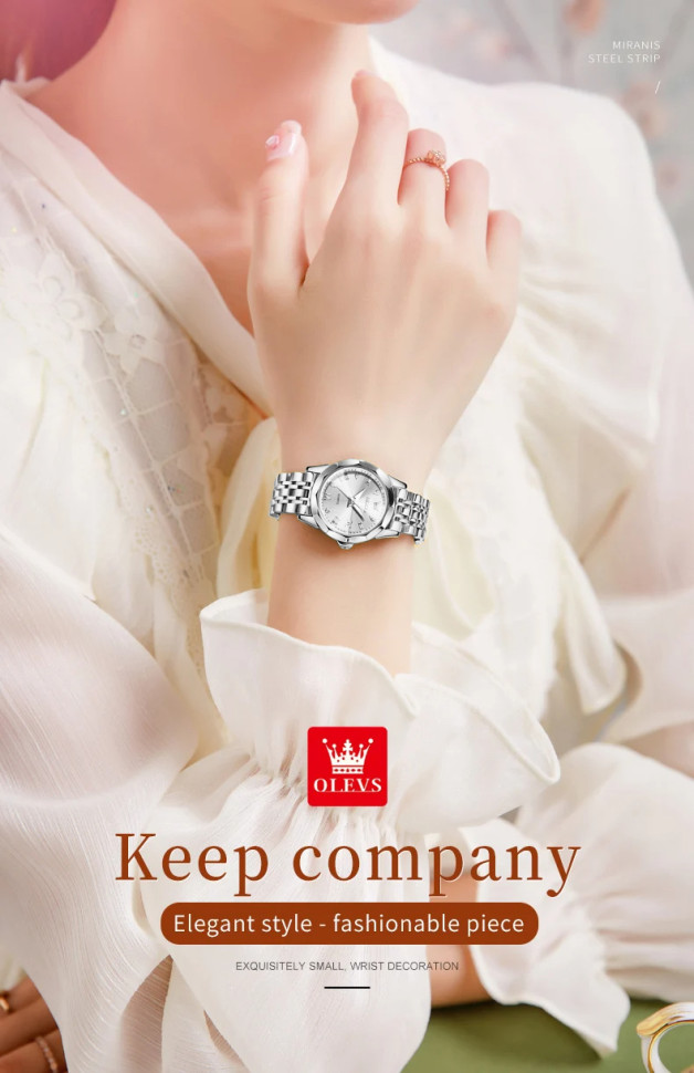 Жіночий годинник OLEVS silver