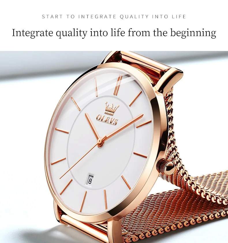 Жіночий годинник OLEVS gold + white
