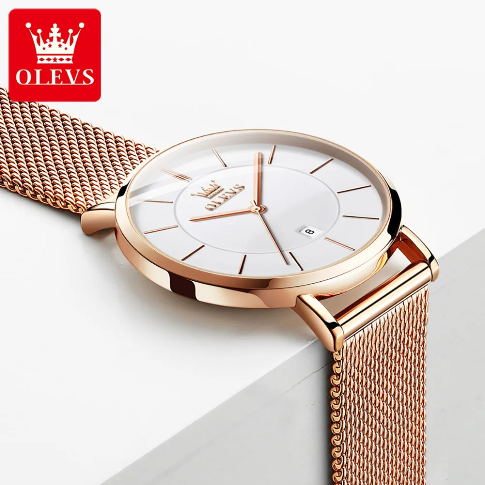 Жіночий годинник OLEVS gold + white
