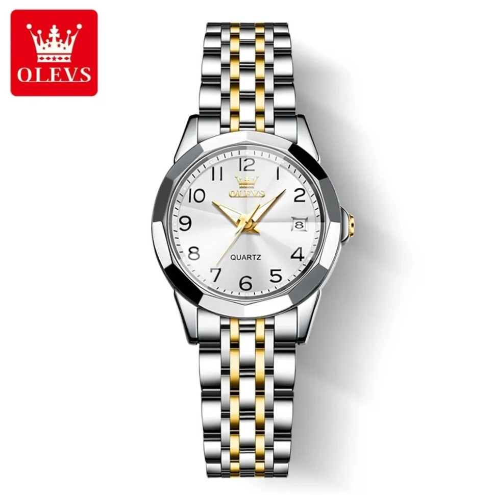 Жіночий годинник OLEVS silver + gold 