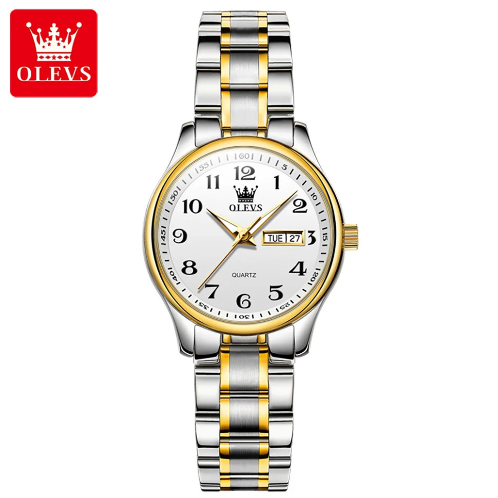 Жіночий годинник OLEVS silver + gold 
