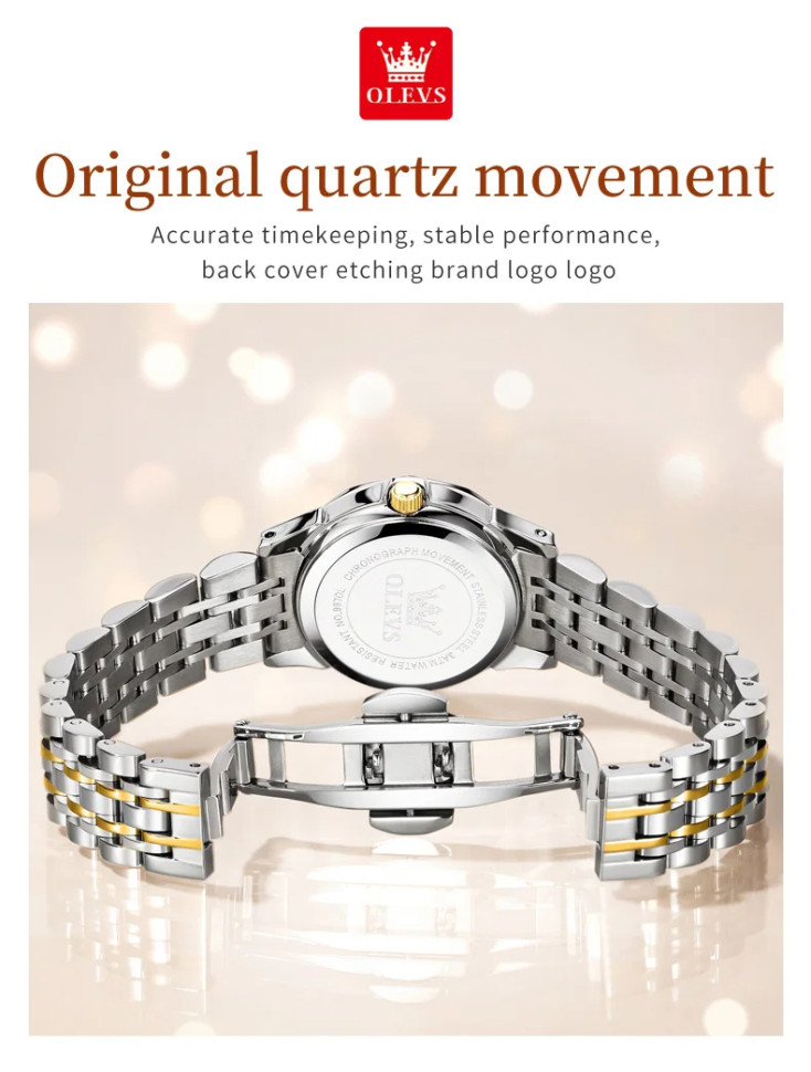 Жіночий годинник OLEVS silver + blue