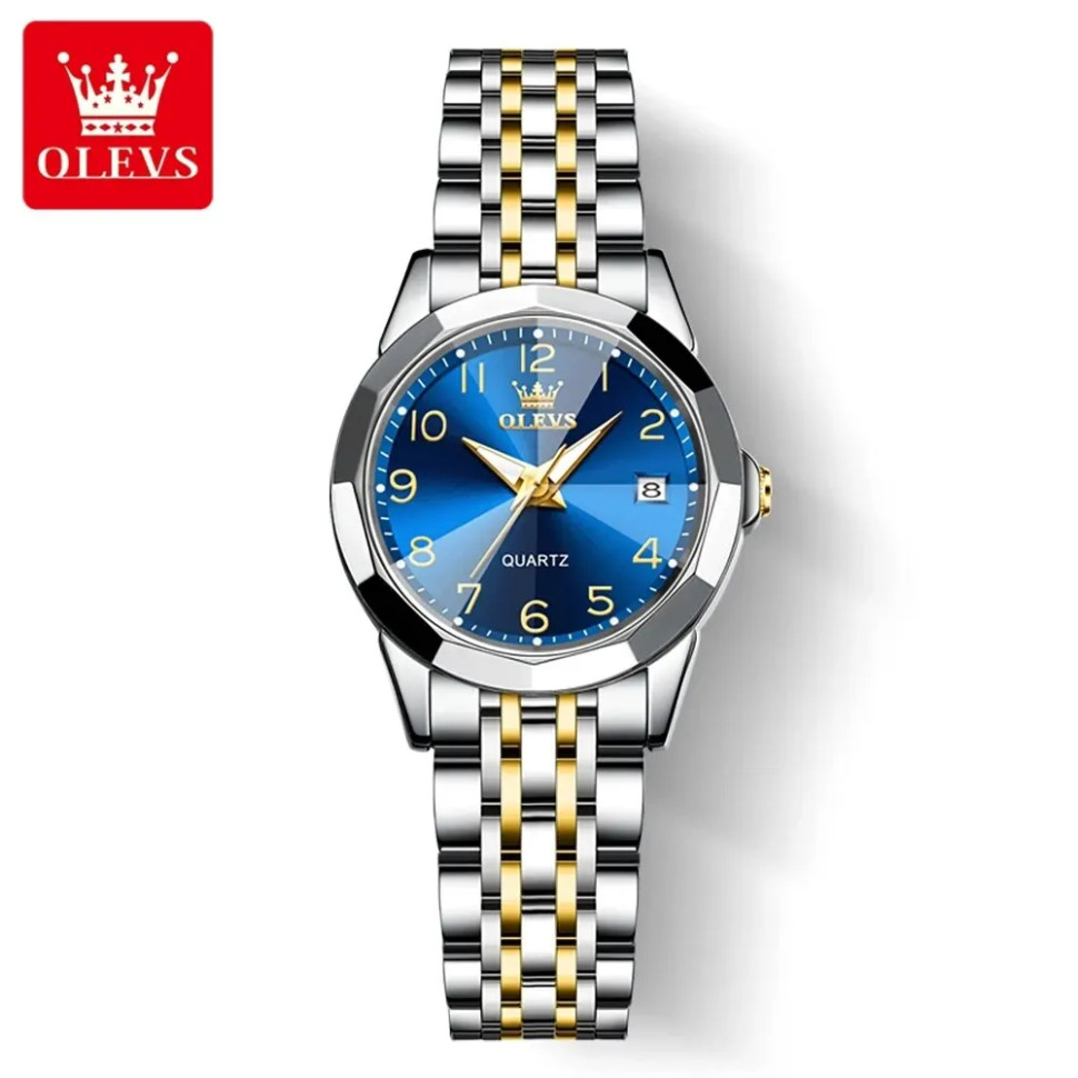 Жіночий годинник OLEVS silver + blue