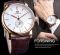 Чоловічий годинник механічний Forsining white + gold