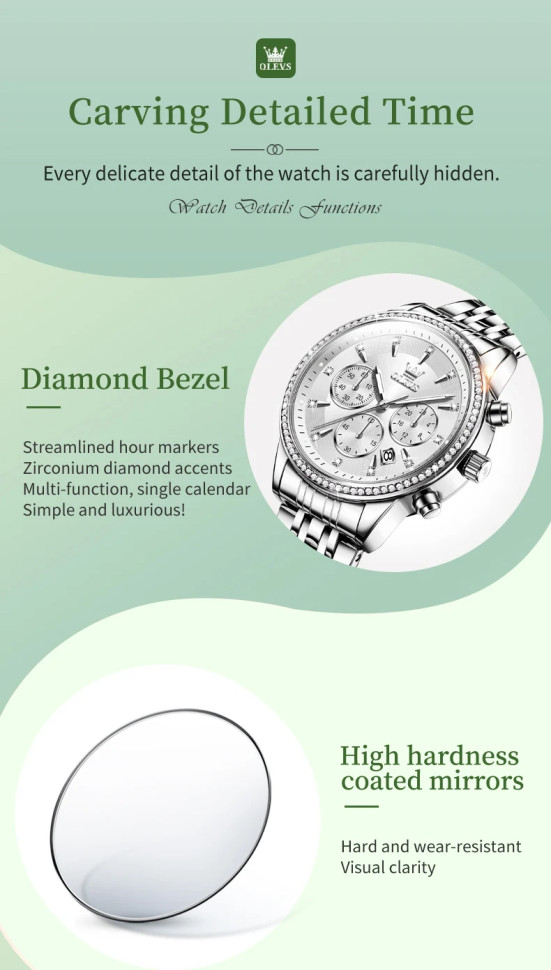 Жіночий годинник OLEVS silver 