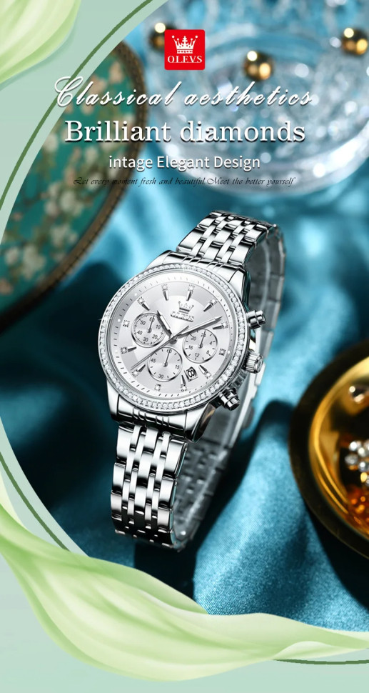 Жіночий годинник OLEVS silver 