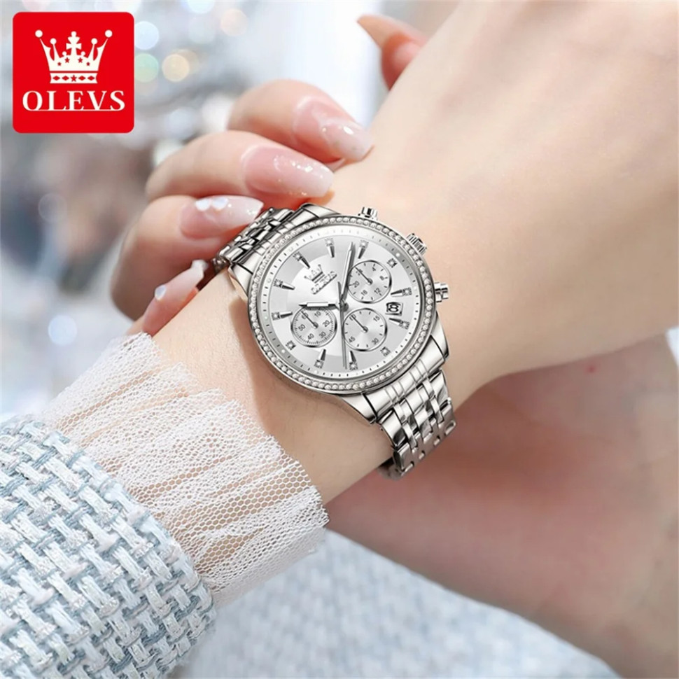 Жіночий годинник OLEVS silver 