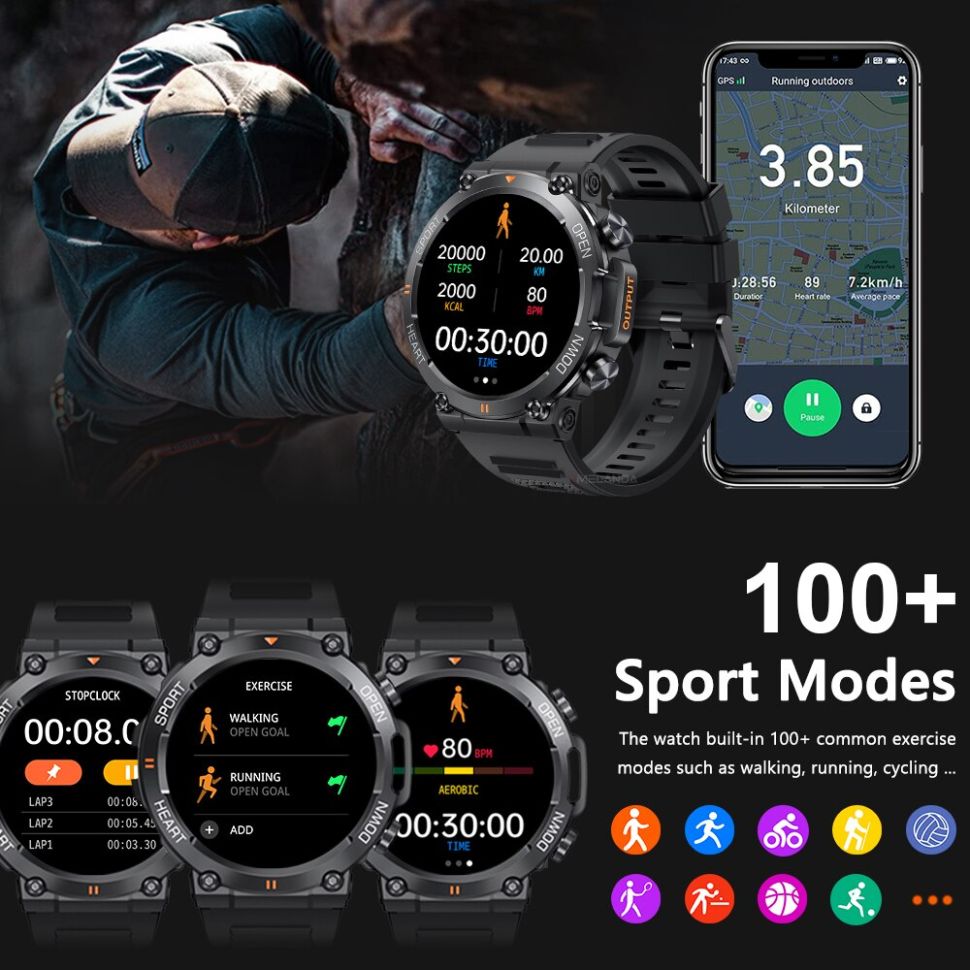 Смарт-годинник протиударний Smart Device 102 Army Green