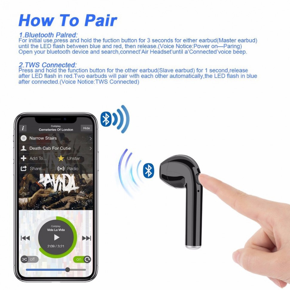 Навушники Bluetooth Air Music black