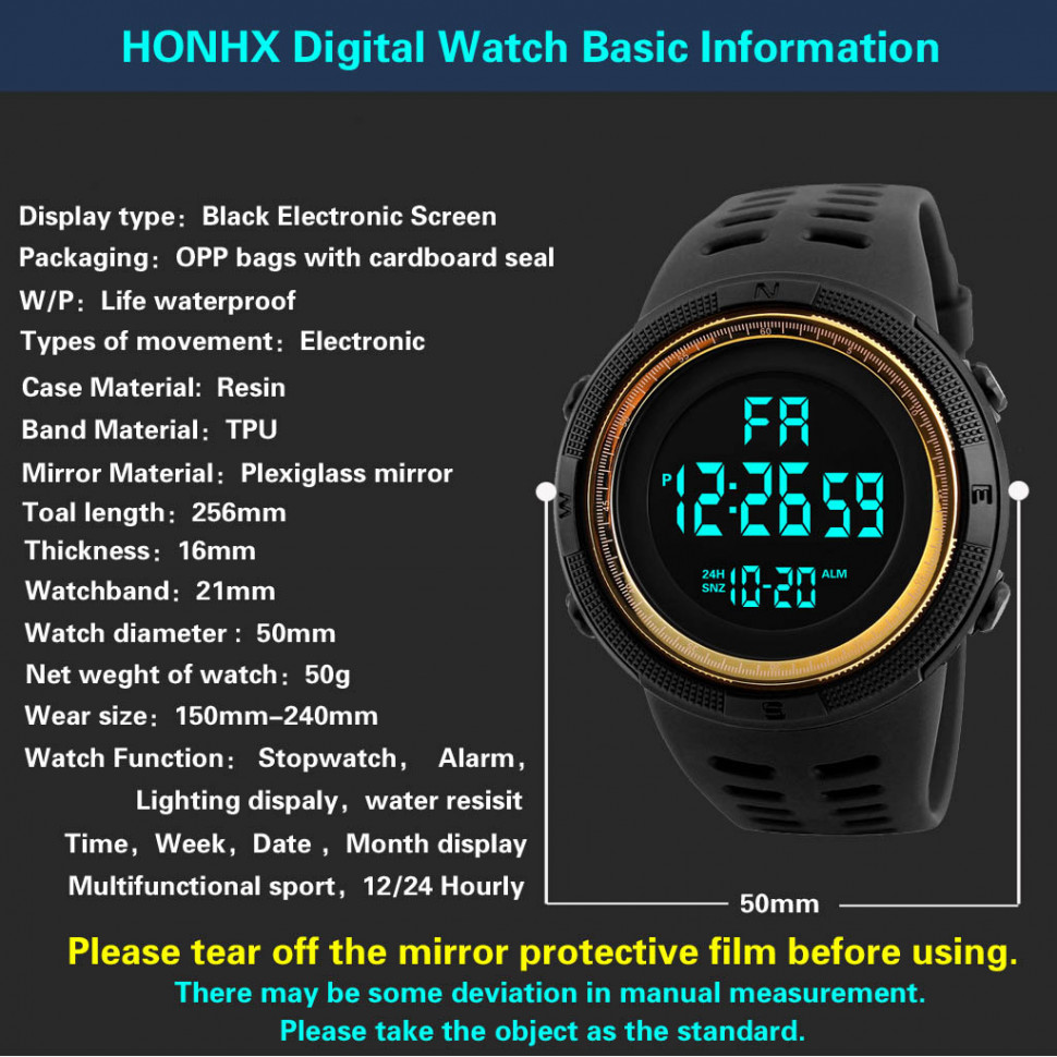 Чоловічий годинник HONHX black