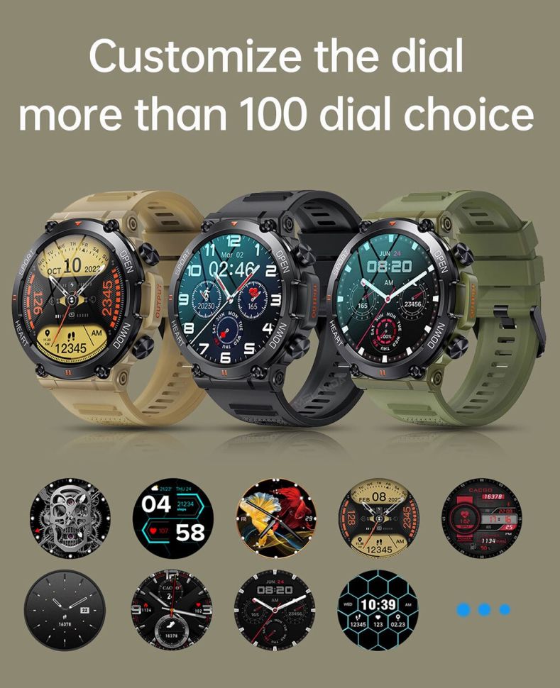 Смарт-годинник протиударний Smart Device 102 black steel