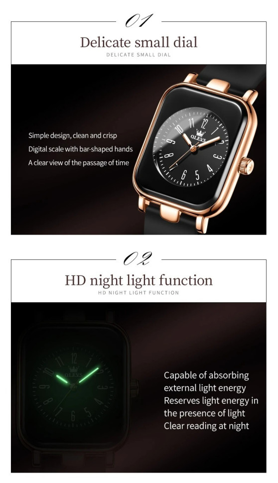 Жіночий годинник OLEVS gold + black