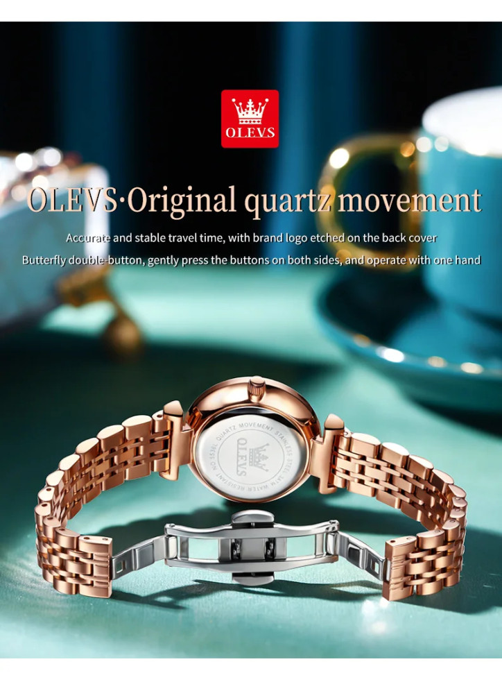 Жіночий годинник OLEVS gold + white 