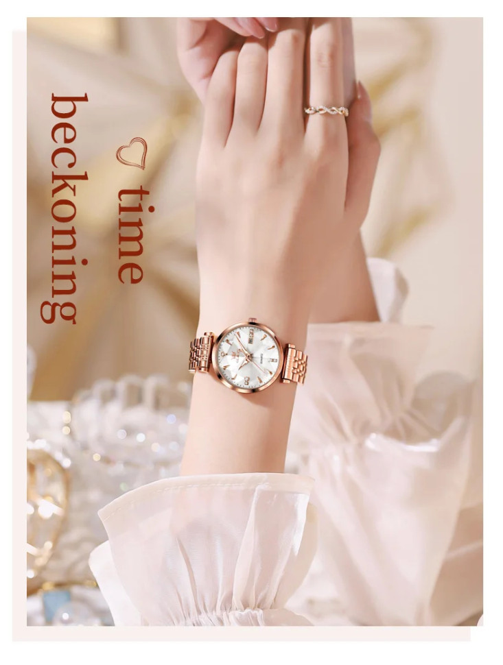 Жіночий годинник OLEVS gold + white 