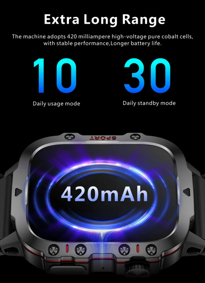 Смарт-годинник протиударний Smart Device 7 black steel