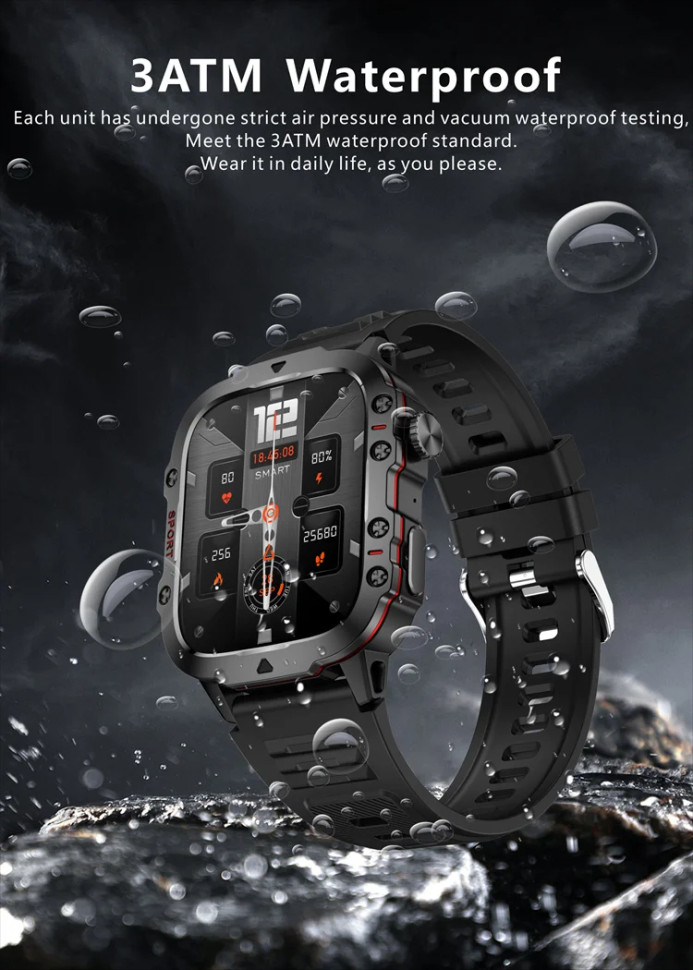 Смарт-годинник протиударний Smart Device 7 black steel