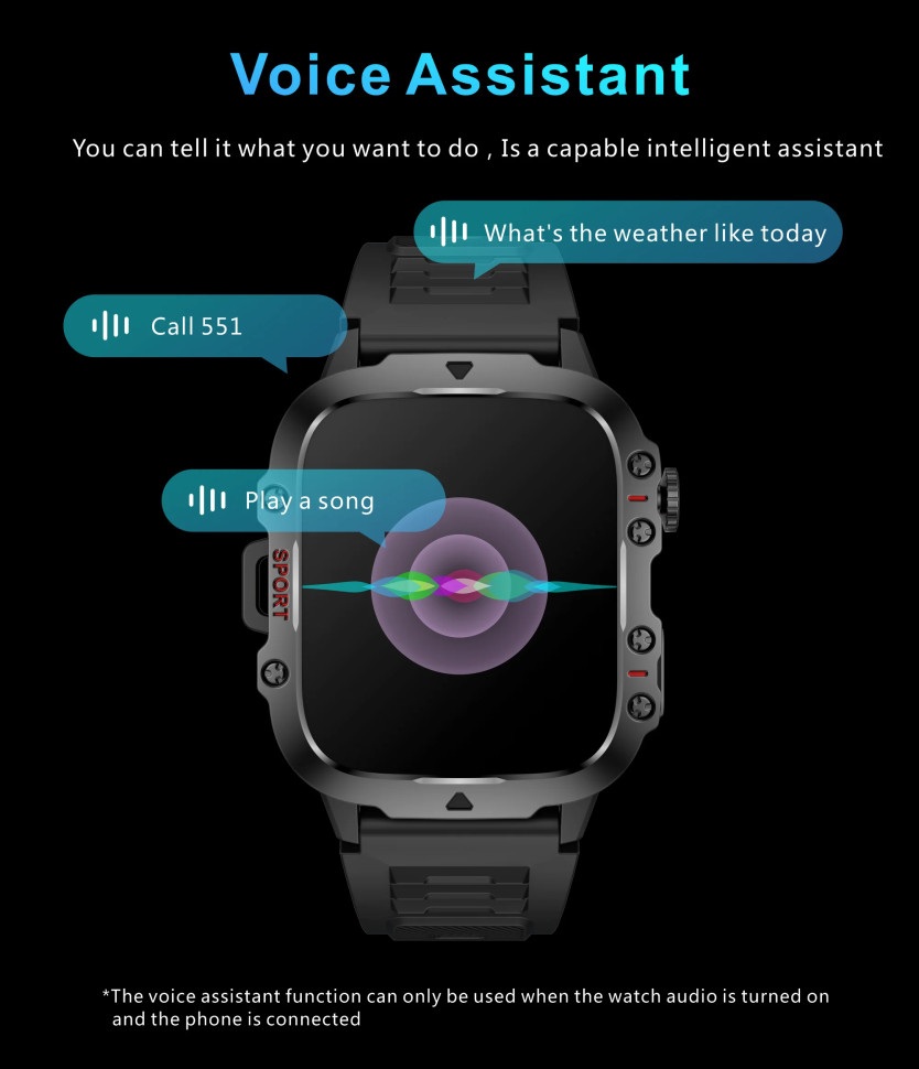 Смарт-годинник протиударний Smart Device 7 black steel