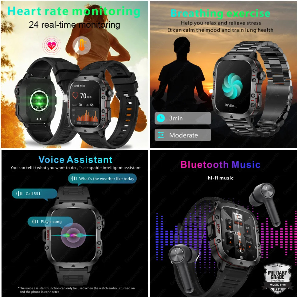 Смарт-годинник протиударний Smart Device 7 black steel