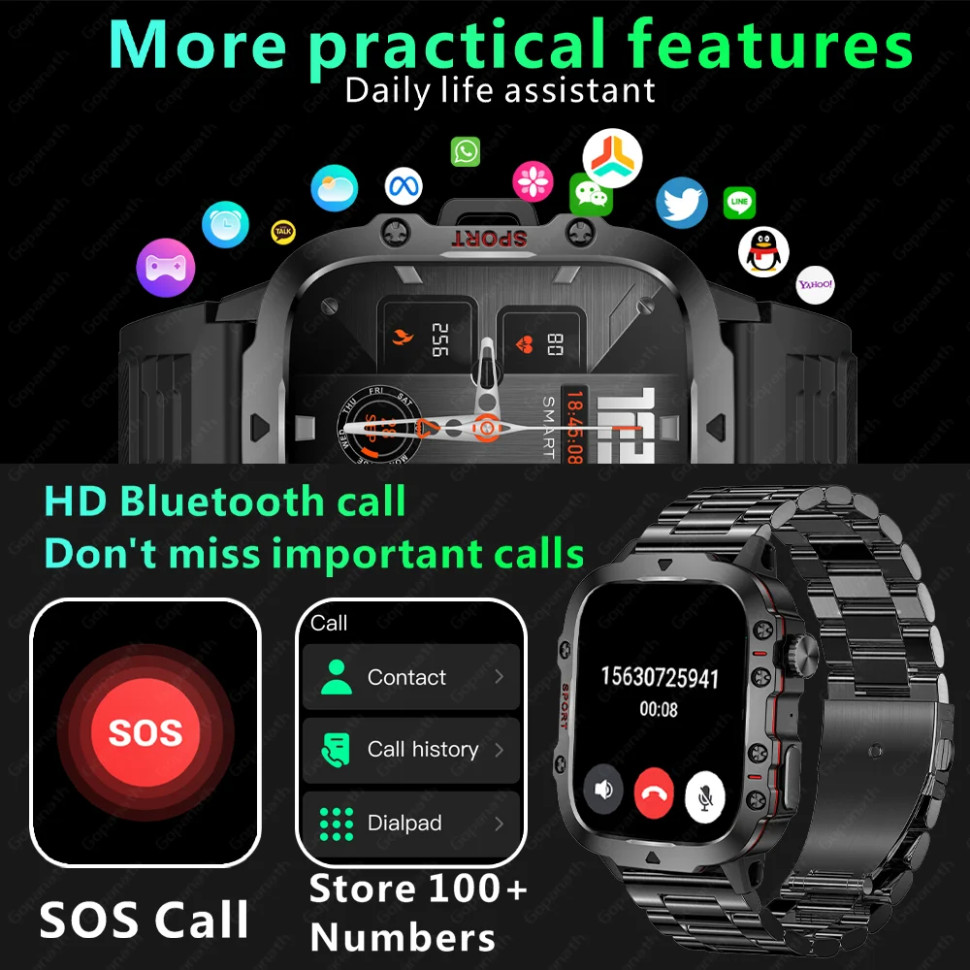 Смарт-годинник протиударний Smart Device 7 black steel
