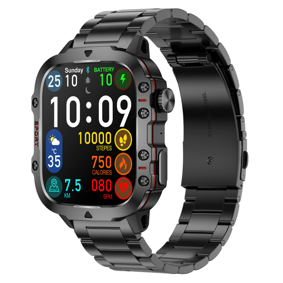 Смарт-годинник протиударний Smart Device 7 black steel